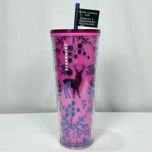 Starbucks Pink Woodland Lace Tumbler Venti Travel Cup 24-Oz New 2022 Holiday
